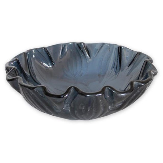 Eden Bath EB-GS25 Dark Blue Freeform Wave Glass Vessel Sink