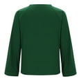 thumbnail image 6 of Scyoekwg Casual Long Sleeve Shirts for Women Crewneck Raglan Sleeve Elegant Shirts Fashion Loose Fall Clothes Solid Color Dressy Blouses Vintage Blouses(Green,M), 6 of 8