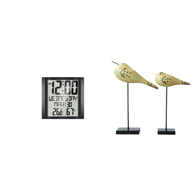 Reloj despertador digital,Reloj despertador digital de pared con pantalla de 8,6 pulgadas,Función de repetición de alarma en reloj digital doméstico para oficina,Estatuas de