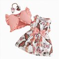 thumbnail image 1 of gdxvjhbj Robe pour Tout-Petites Filles Robe Bébé Fille Papillon Robe Tutu à Volants Sans Manches Robes Robe de Fête 6 9 Mois (Rose,6-9 Months), 1 of 6
