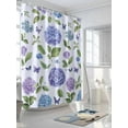 thumbnail image 5 of Purple Hydrangeas Waterproof Fabric Shower Curtain, Botanical Garden Flowers Shower Curtain for Bathroom Curtains Bathtubs Hotel Washable Shower Curtains with 12 Hooks Small 36x72in, 5 of 6