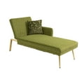 thumbnail image 6 of Comfy Upholstered Sofa Accent Sofa, 66.14" Velvet Sofa Futon Sofa Bed with Metal Feet & Adjustable Angle, Modern Chaise Lounge Sofa Convertible Sofa Sleeper with Arm for Living Room Bedroom, Green, 6 of 7