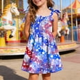 thumbnail image 2 of CAUYDY 4th of July Kids Outfit Toddler Girls Dresses Baby Independence Day Dress Children Girls' American Flag Print Clothes 1T 2T 3T 4T 5T 6T (Sizes 4-5 Years,Sky Blue), 2 of 5