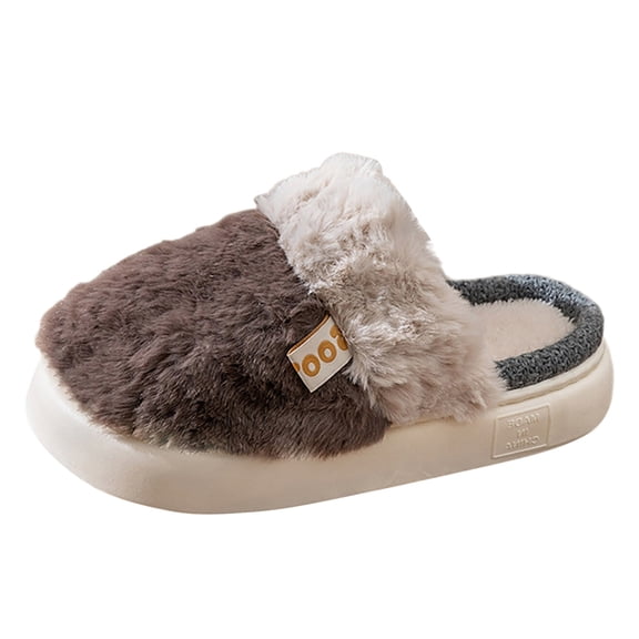 Vedolay Slippers for Men Winter Indoor Outdoor Slippers Plush House Shoes Coffee,42