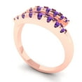 thumbnail image 2 of 0.235 ctw Wedding Band for Women - 18K Rose Gold Natural Amethyst Stackable Eternity Ring, 2 of 6