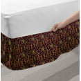 thumbnail image 2 of Autumn Bed Skirt, Vintage Style Illustration of Warm Fall Season Tone Floral Leaves, Elastic Bedskirt Dust Ruffle Wrap Around for Bedding Decor, 4 Sizes, Dark Maroon Coral and Mustard, by Ambesonne, 2 of 2