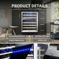 thumbnail image 5 of SOTOLA Wine Cooler 24 Dual Zones inch Wine Refrigerator 46 Bottles Built-in Wine Fridge Under Counter or Freestanding Auto Defrost 6 Removable Shelves Glass Door Quiet for Home Office Bar, 5 of 7