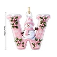 thumbnail image 3 of Acrylic Letter Christmas Ornament Pink Snowman Monogram Hanging Decoration with Initial for Xmas Tree Gift for Friends (3.15In), 3 of 7