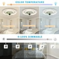 thumbnail image 2 of Cusp Barn  Modern 19.5-In Low Profile Dimmable LED Ceiling Fan with Remote, 6 Speeds DC Motor Flush Mount Ceiling Fan for Bedroom 1-Pack - White, 2 of 5