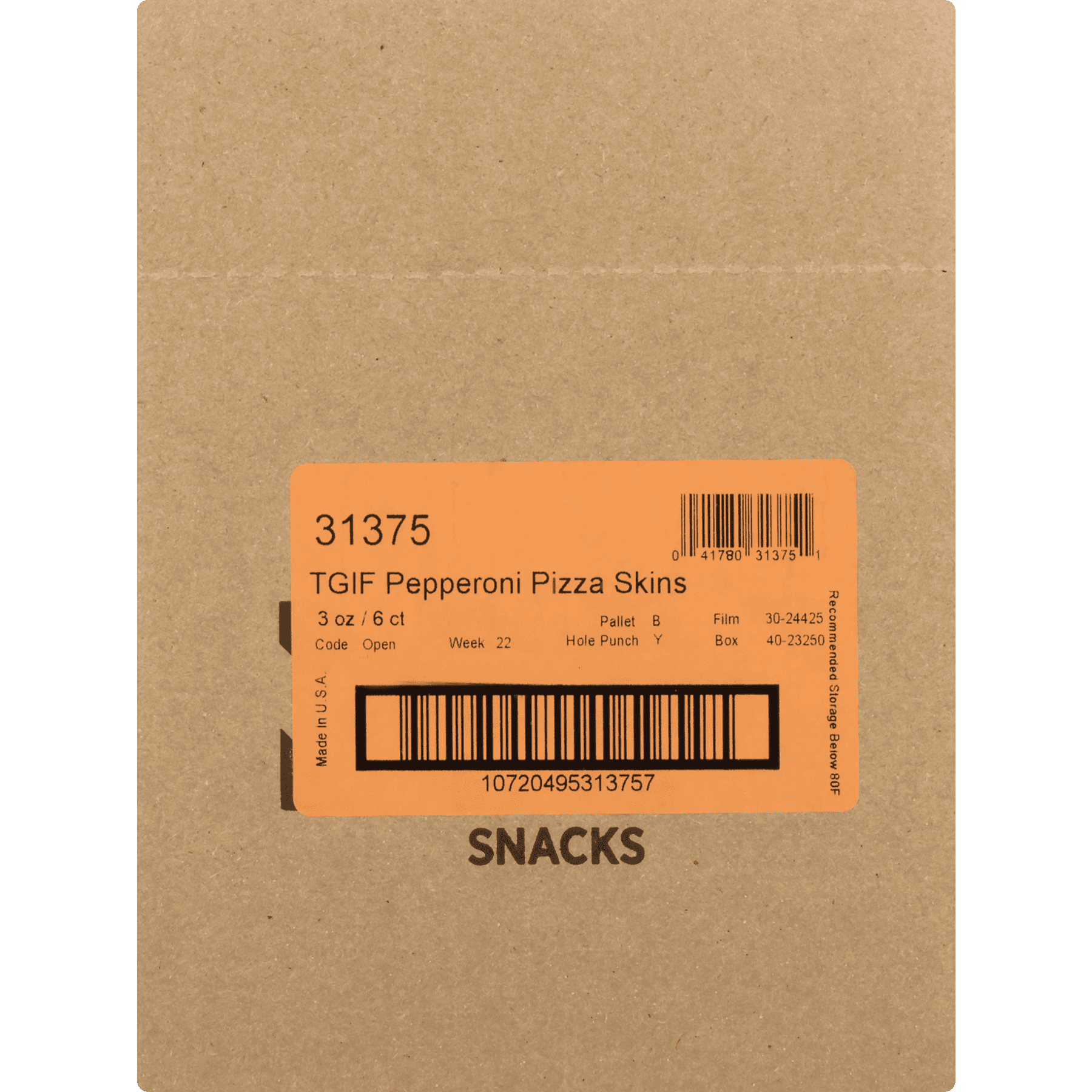 TGI Fridays Potato Skins Snacks Pepperoni Pizza, 3.0 OZ