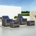 thumbnail image 5 of CHITA Outdoor Half Rround Wicker Side Table, Gray, 5 of 7