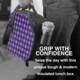 thumbnail image 6 of Honeii purple argyle Print Insulated Lunch Bag, Reusable Lunch Box for Adult, Leakproof Cooler Bag for Work Office Travel Picnic, 6 of 7