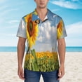 thumbnail image 2 of Balery butterfly and sunflower Print Men's Hawaiian Shirts Short Sleeve Beach Shirt Relaxed Fit Vacation Button Down Shirts,XX-Large, 2 of 7