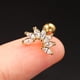thumbnail image 5 of Pendientes pequeños de acero inoxidable con forma de bola y tornillo para mujer con forma de circón, 5 of 6