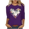thumbnail image 2 of DailyTrove Women's Halloween Long - Sleeve Shirt, Ghost & Pumpkin Pattern Print, Classic Fit, Breathable Fabric, Halloween Events & Casual Outings, 2 of 6
