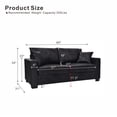 thumbnail image 6 of 69" Modern Loveseat Sofa with Deep Seat & 2 Pillows,PU Fabric Upholstered Sofa Couch for Living Room,Bedroom,Black, 6 of 8