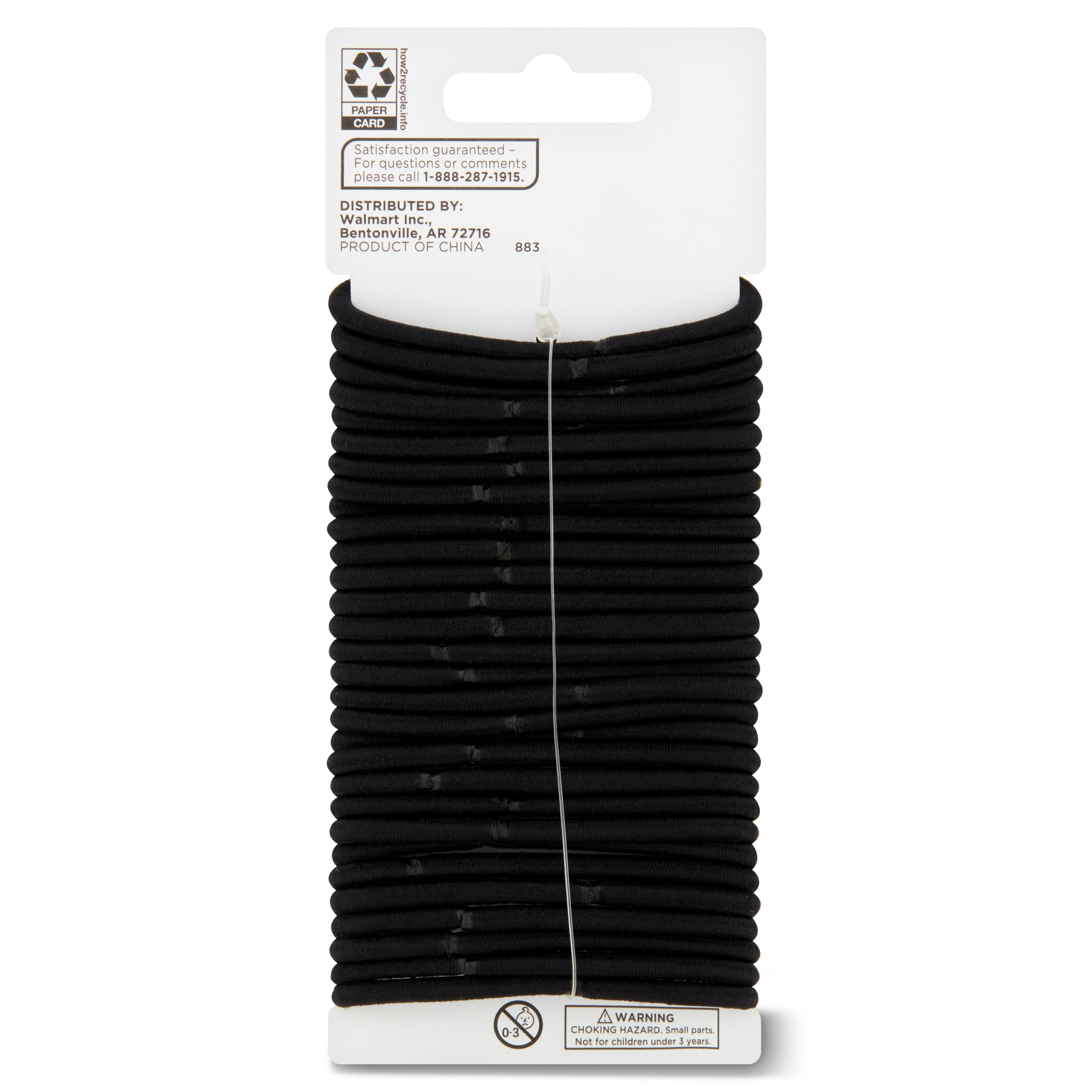 No Damage Black Elastics 30pk