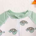 thumbnail image 6 of Ymyiu Toddler One Piece Swimsuit Boy Baby Toddler Boys Zipper Rash Guard Swimsuit UPF50+ One Piece Beach Swimwear Bathing Suits 6-12 Months (Green,6-12 Months), 6 of 8