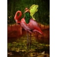 thumbnail image 2 of May 19x24 Black Ornate Wood Framed with Double Matting Museum Art Print Titled - Flamingo Fairy 82390, 2 of 4