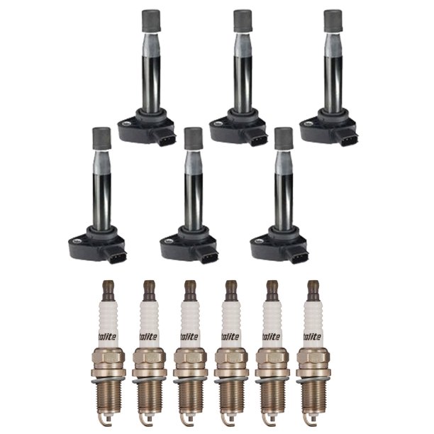 Set of 6 ISA Ignition Coils & 6 Autolite Spark Plugs for 20012009 Honda Accord Odyssey Pilot