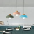 thumbnail image 6 of Wood Metal Pendant Light Fixtures for Over Kitchen Island, Colorful Simple Retro Pendant Lighting for Dining Room Table, Farmhouse Rustic Hanging Lamp, Industrial Nordic Ceiling Chandelier, 6 of 7