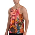 thumbnail image 2 of Gukieu Vibrant Floral Collage Portrait Print Men's Quick Dry Fitness Vest, Round Neck Sleeveless Fitness Bodybuilding Top-4X-Large, 2 of 7