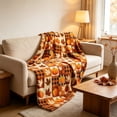thumbnail image 6 of SLYNSHome Fall Throw Blanket Patchwork Pumpkin Maple Leaf Print Soft Flannel Fleece Cozy Lightweight Decorative Blanket For Couch Sofa Bed Thanksgiving Holiday Home Decor, 6 of 7