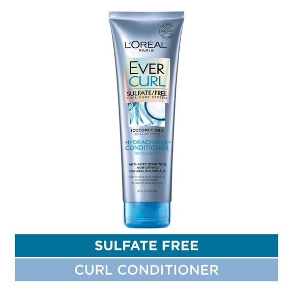 L'Oreal EverCurl Sulfate Free System Hydracharge Conditioner, Coconut Oil, 8.5 fl oz