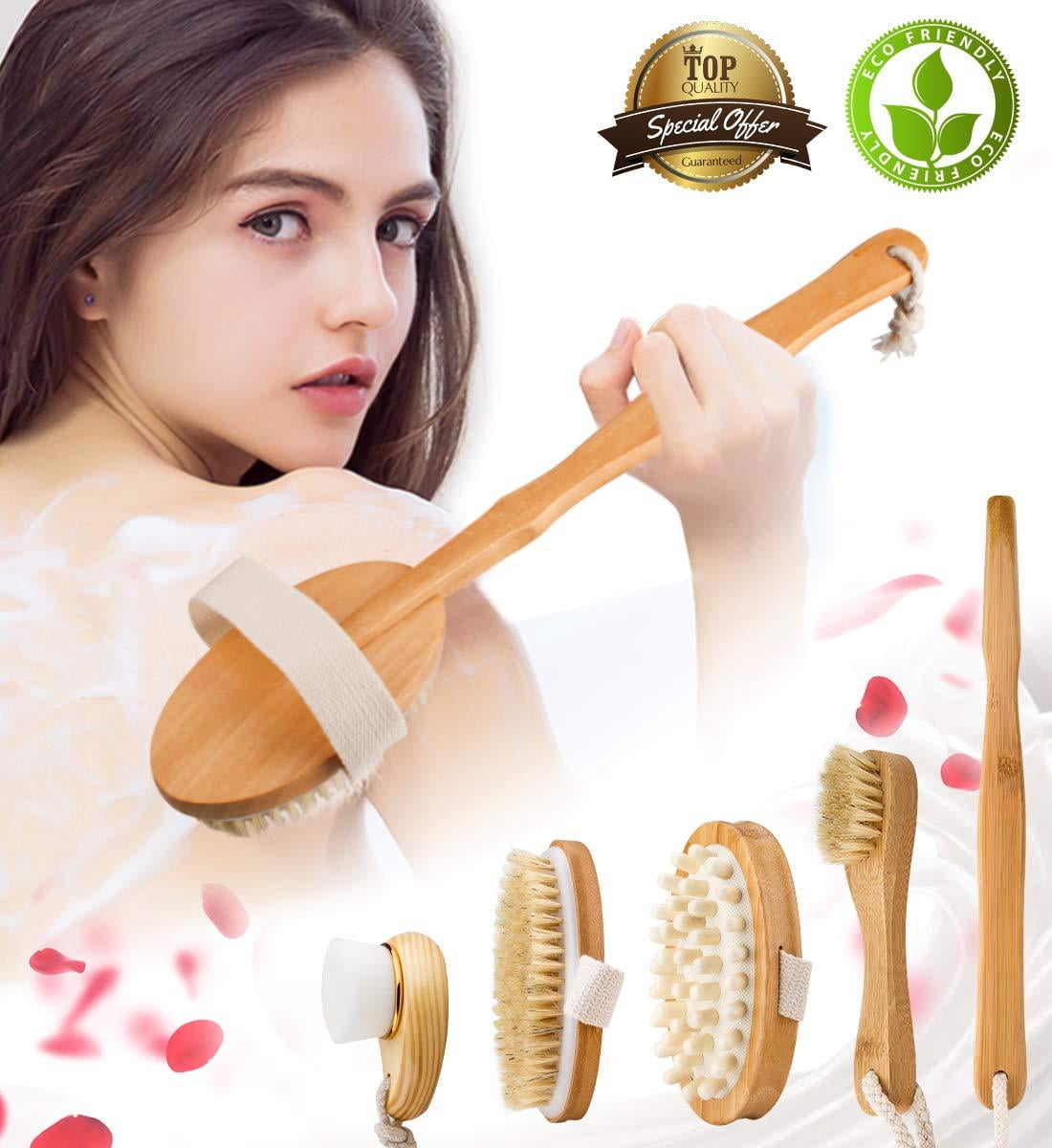 Premium Dry Brushing Body Brush Set for Lymphatic Drainage and