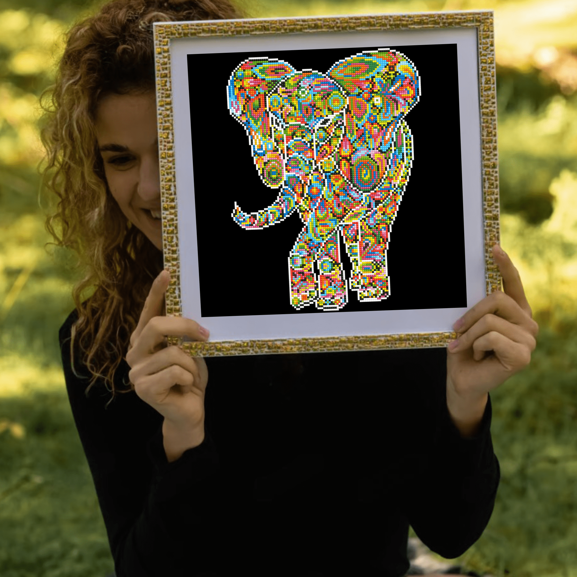 Diamond Dotz Kaleidoscope Walk Elephant Diamond Painting Kits for Adults - Diamond Art Kits a Relaxing Creative Craft Kit with Dotz Gems 15.7"x15.7