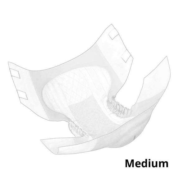 Covidien 67033 Wings Quilted Overnight Briefs, Medium, Pack of 12