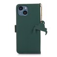 thumbnail image 5 of Nalacover for iPhone 13 Synthetic Leather and Soft TPU Case,360 Protection Flexible Luxury Magnetic RFID Flip Wallet Card Slots Kickstand Shockproof Cover with Cute Pendant.For iPhone 13,Green, 5 of 8