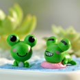 thumbnail image 3 of JZROCKER Cute Cartoon Tiny Frog Figures for Desk Car Decorations Art Sculpture, 3 of 12