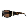 thumbnail image 4 of Polarized Womens Narrow Rectangle Designer Sunglasses Tortoise Brown, 4 of 4