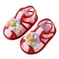 thumbnail image 7 of LNMQLPDBS Shoes Toddler Girls Sandals Floral Print Bow Lightweight Toddler First Walkers Closed Toe Soft Sole Sandals for BabySummer Outdoor Shoes Anti Kick Breathable Wear Sandals Red 0-3 Months, 7 of 7