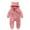 Pink, variant on LADIGASU Baby Fleece Jumpsuits Infant Bear Ear Snowsuit Newborn Hooded Romper Warm Coat