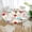 Red Floral, variant on Indoor Outdoor Patio Round Fitted Vinyl Tablecloth, Flannel Backing, Elastic Edge, Waterproof Plastic Table Cove for Table of 35-47’’ Diameter