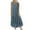 Blue, variant on Alkepwun Womens Summer Linen Maxi Dresses Sleeveless Boho Floral Long Dress Casual Tank Tiered A Line Flowy Beach Sundress with Pockets