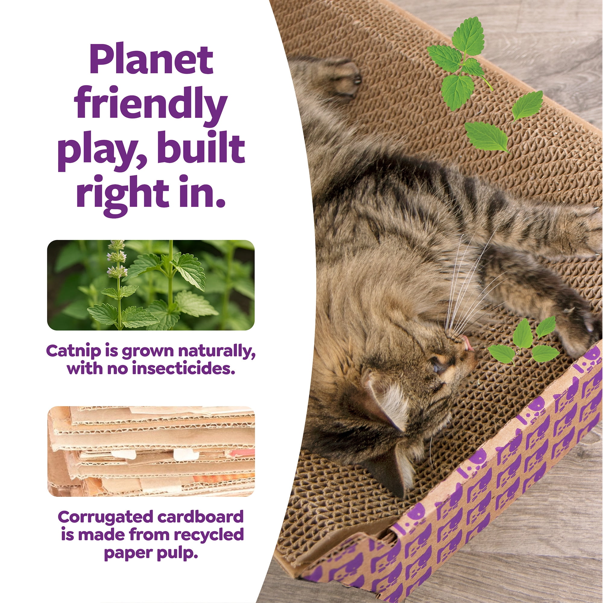 (3 pack) SmartyKat Super Scratcher Chaise, Catnip-Infused Corrugate Cat Scratcher & Lounge