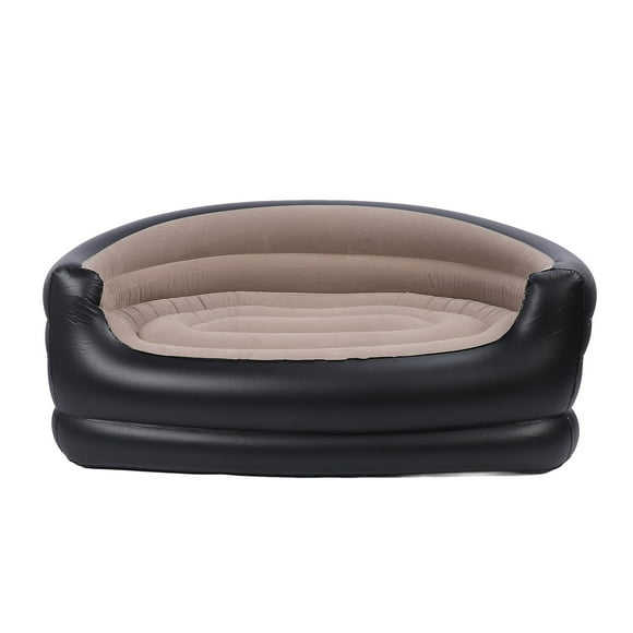 Inflatable Chair, Double Design, PVC, Velvet, Portable, Air Couch with Contemporary Design, Indoor Living, Tent Camping, Outdoor Activities, Suitable for Couples or Friends