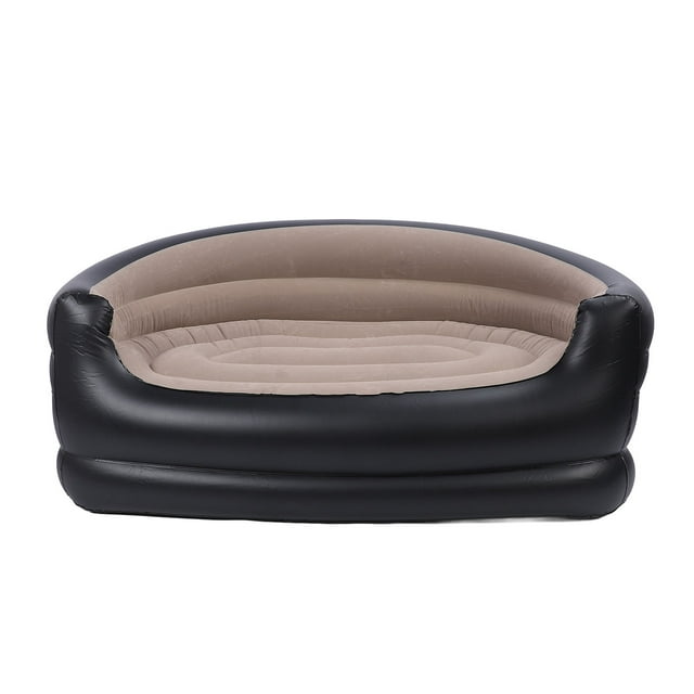 Inflatable Chair, Double Design, PVC, Velvet, Portable, Air Couch with Contemporary Design, Indoor Living, Tent Camping, Outdoor Activities, Suitable for Couples or Friends