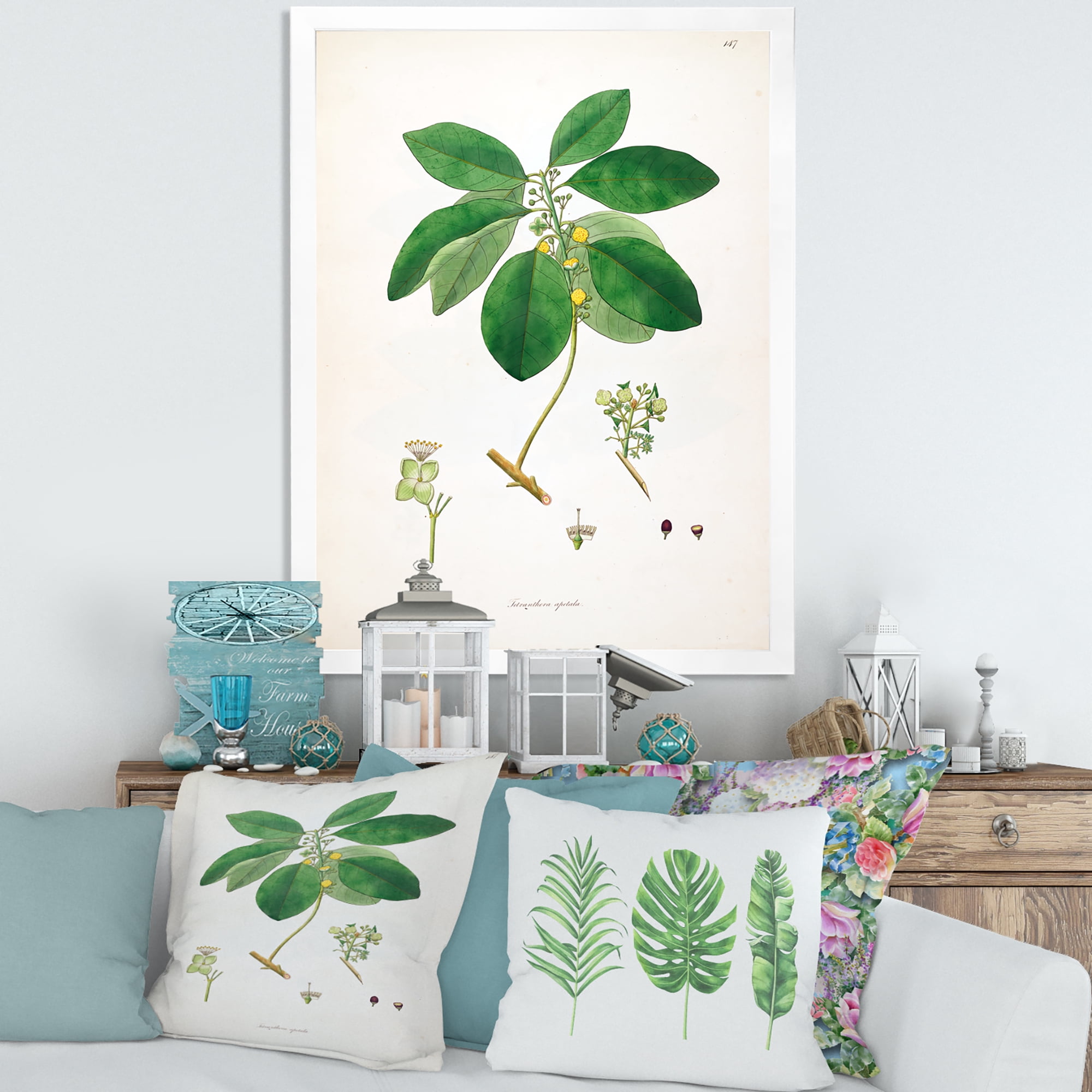 Designart 'Ancient Botanicals V' Farmhouse Framed Art Print
