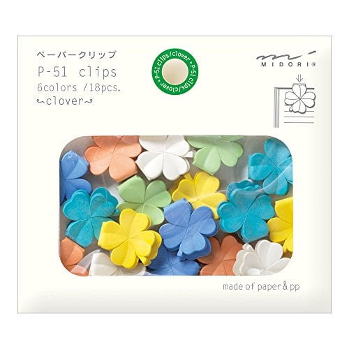 Midori Midori Paper Clips, Clover, 18 Pieces (43319006)