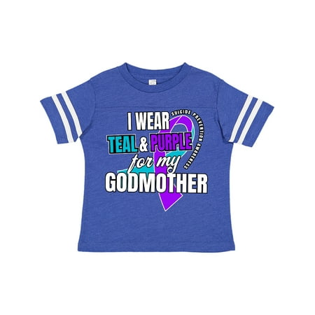 

Inktastic Suicide Prevention I Wear Teal and Purple for My Godmother Gift Toddler Boy or Toddler Girl T-Shirt