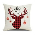 thumbnail image 6 of Christmas Pillow Covers, Happiwiz 18 x 18 Inch Set of 4 Farmhouse Black and Red Buffalo Plaid Pillow Covers Holiday Rustic Linen Pillow Case for Sofa Couch Christmas Decorations Throw Pillow Covers, 6 of 10