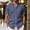 Navy, variant on Men's Casual Linen T-Shirt Turndown Collar Solid Color Breathable Sports Top