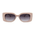 thumbnail image 2 of Womens Star Stud Rectangle Mod Thick Temple Plastic Retro Sunglasses Pink - Smoke, 2 of 5