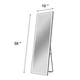 thumbnail image 2 of Resenkos 58x18 Inch Large Vertical LED Wall Mirror, Full-Length Bedroom Mirror with Slim Black Frame for Modern Decor, Black, 2 of 12