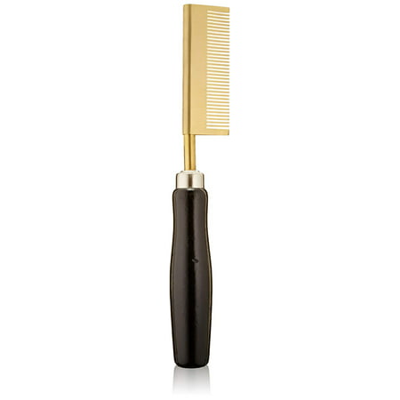 Professional Pressing Comb Stove Iron, Wedge-shaped high quality steel teeth for precise pressing and styling control By Gold N