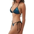 thumbnail image 2 of KLL Ensemble Bikini Imprimé Loup de Nuit Solitaire pour Femmes, Ensemble Bikini Deux Pièces à Cordon avec Bas Aguichant Maillot de Bain, 2 of 6